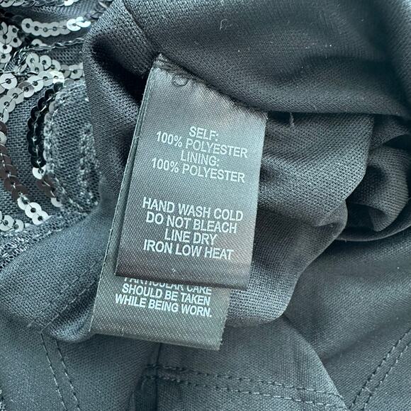 Lulus Stardust black sequin bodycon 3/4 sleeve mini dress size S - Picture 8 of 12